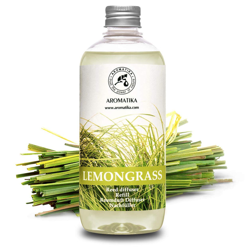 Lemongrass Reed Diffuser Refill, Natural Essential Lemongrass Oil 17 Fl Oz  - Fresh & Long Lasting Fragrance - Reed Diffuser Oil Refill for